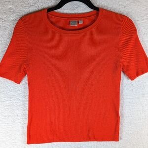 211-Twik Vibrant Orange Ribbed Tee